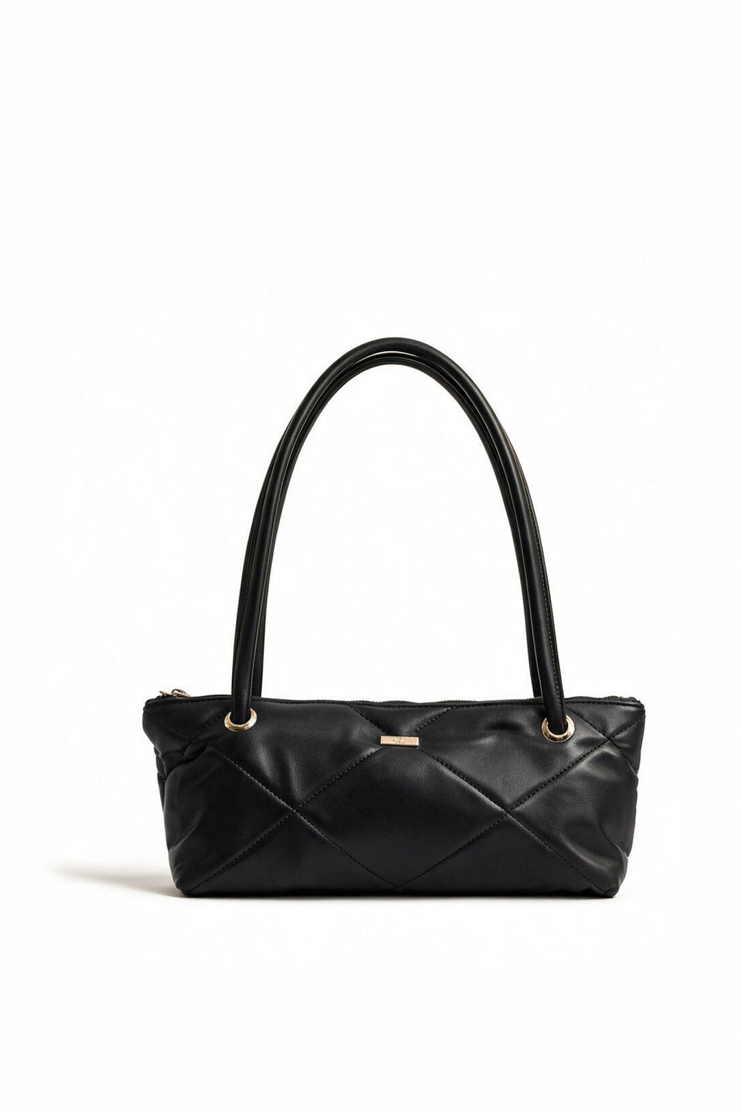 Solid Black Shoulder Bag