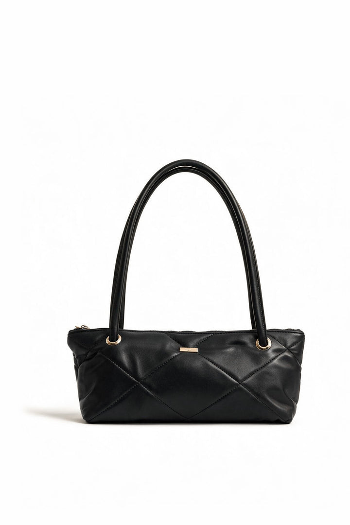 Solid Black Shoulder Bag