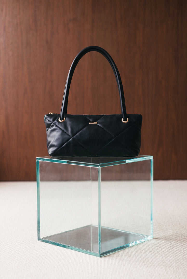 Solid Black Shoulder Bag